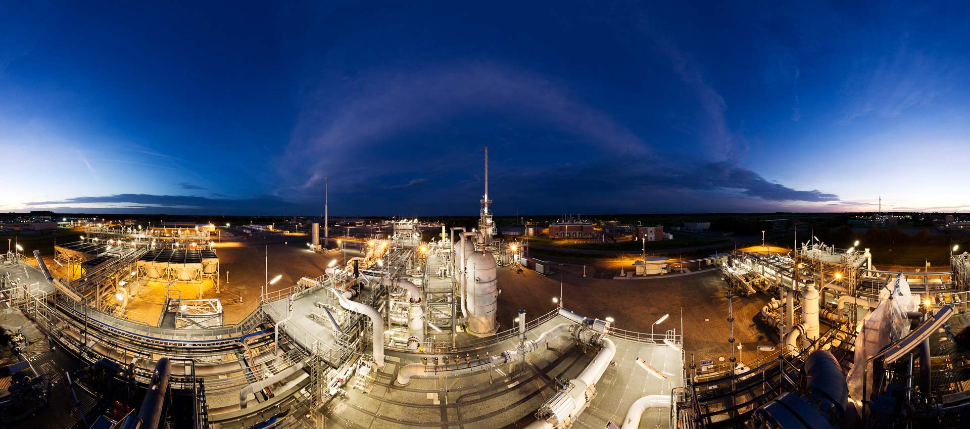 Gas Industrie blaue Stunde – 360° Foto