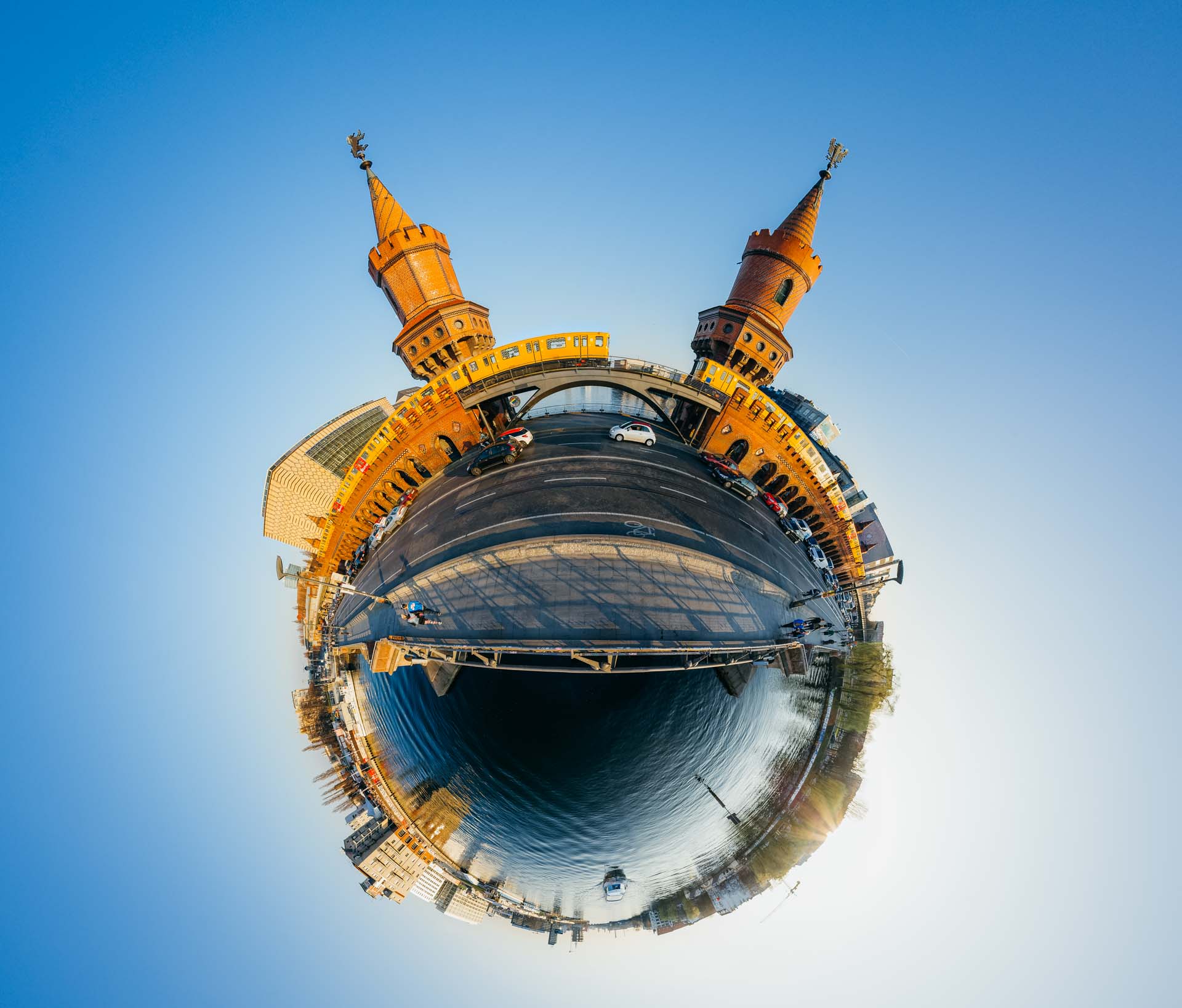 Oberbaumbrücke Berlin Little Planet – 360° Foto